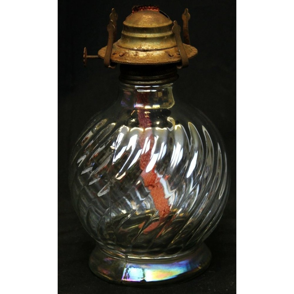 VTG Hurricane Lantern Clear Twist Round Sphere Oil Lamp